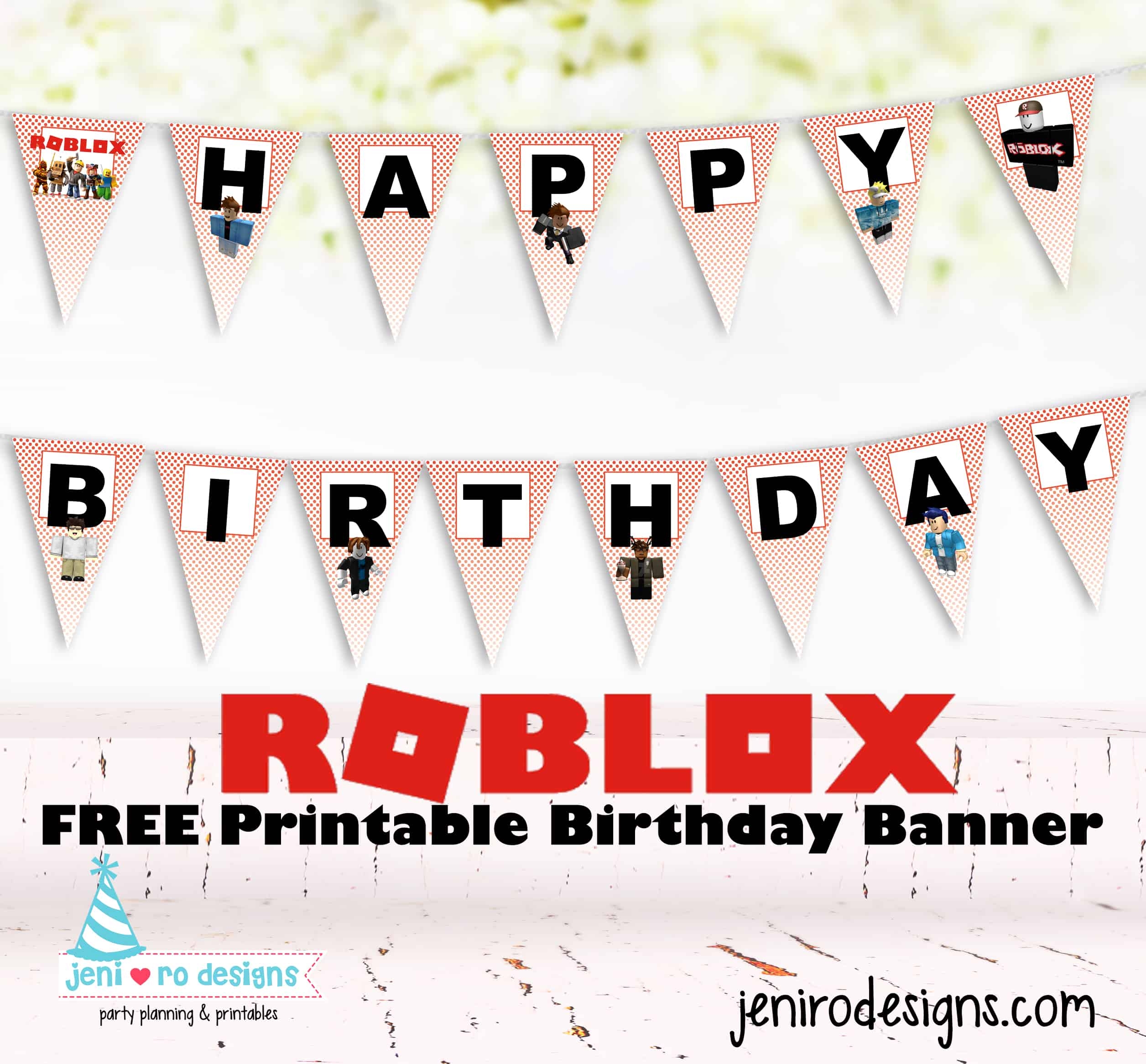 Free Printable Roblox Birthday Banner