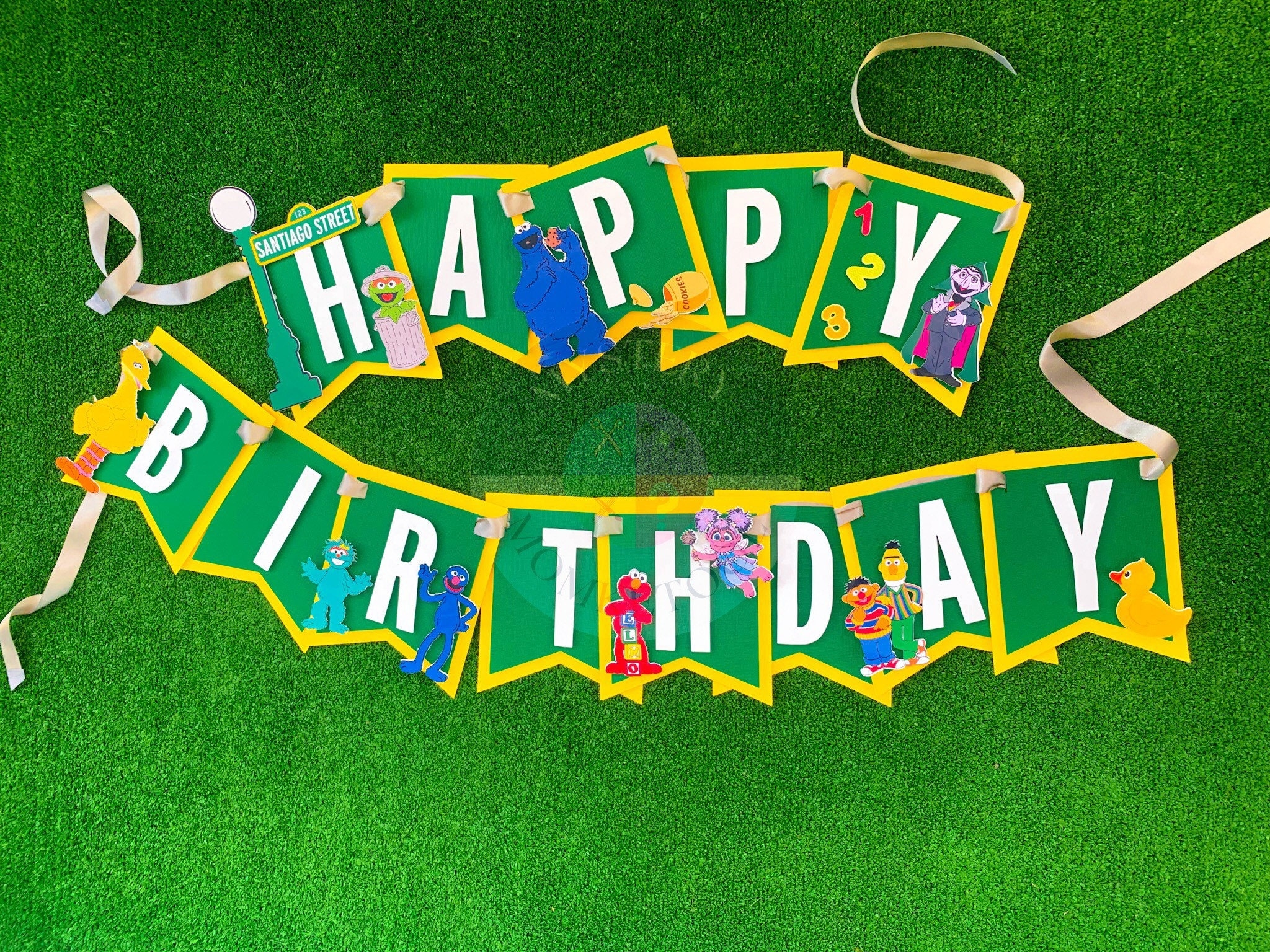 Sesame Street Banner Happy Birthday Banner Elmo Birthday Sesame Street Birthday Party Etsy UK
