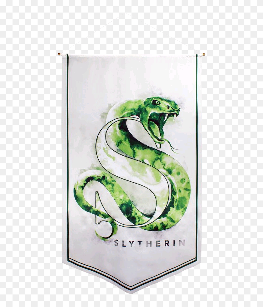 Slytherin Watercolour Satin Banner Harry Potter Slytherin Logo HD Png Download 473x900 6789915 PngFind
