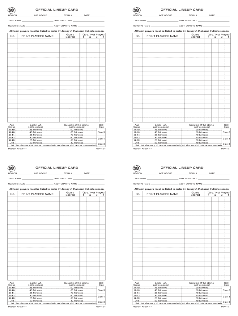 Soccer Game Card Template Fill Out Sign Online DocHub