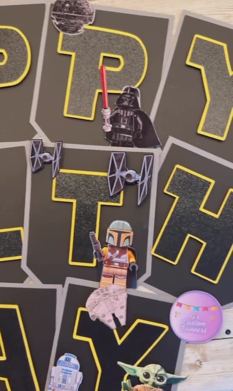 Star Wars Happy Birthday Banner Star Wars Birthday Decorations Etsy Australia