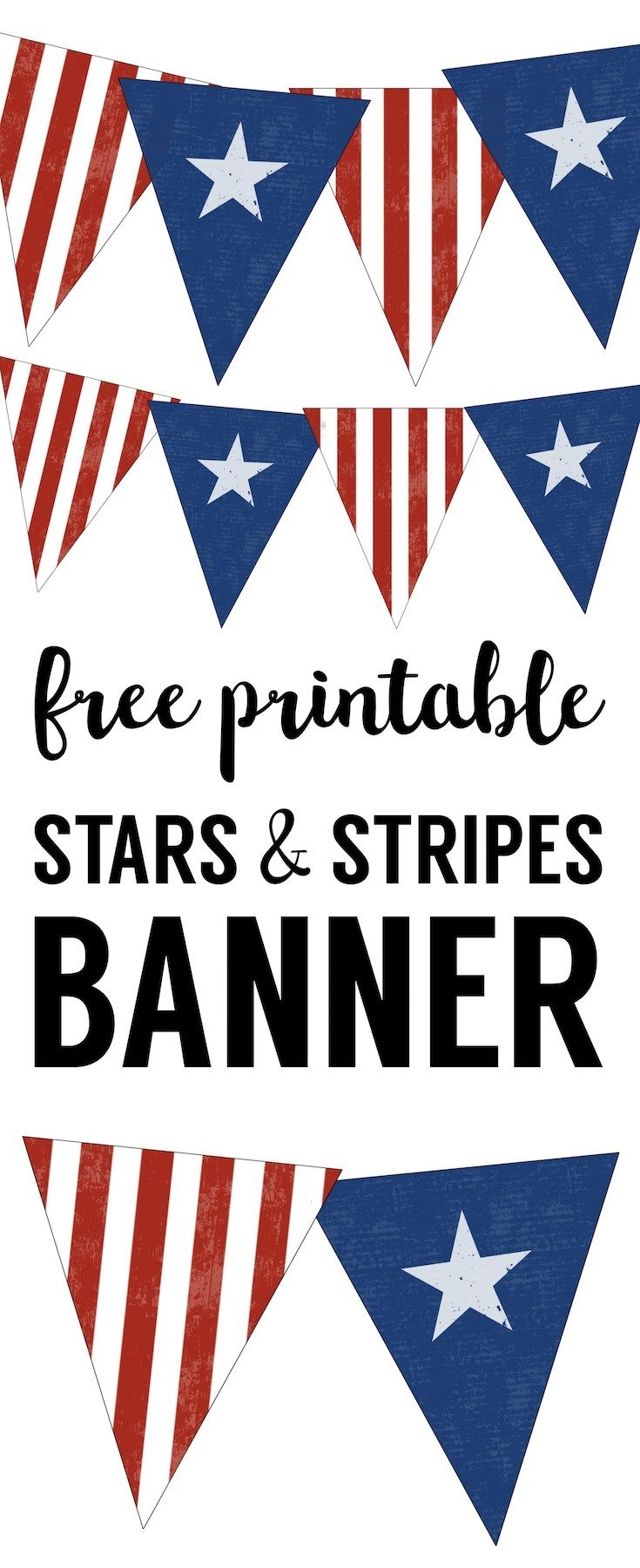 Stars And Stripes Banner Free Printable Paper Trail Design