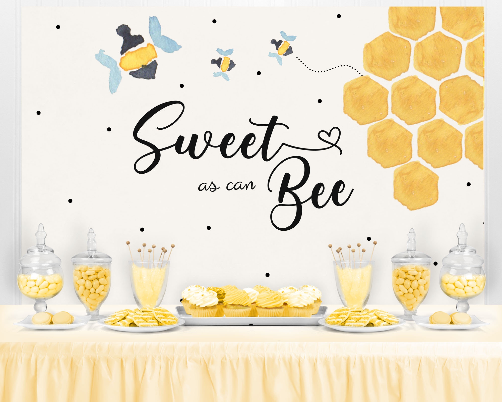 Sweet As Can Bee Backdrop Bee Birthday Mommy To Bee Baby Shower Bee Birthday Party Gender Reveal Party Bumble Bee Birthday PRINTED Etsy