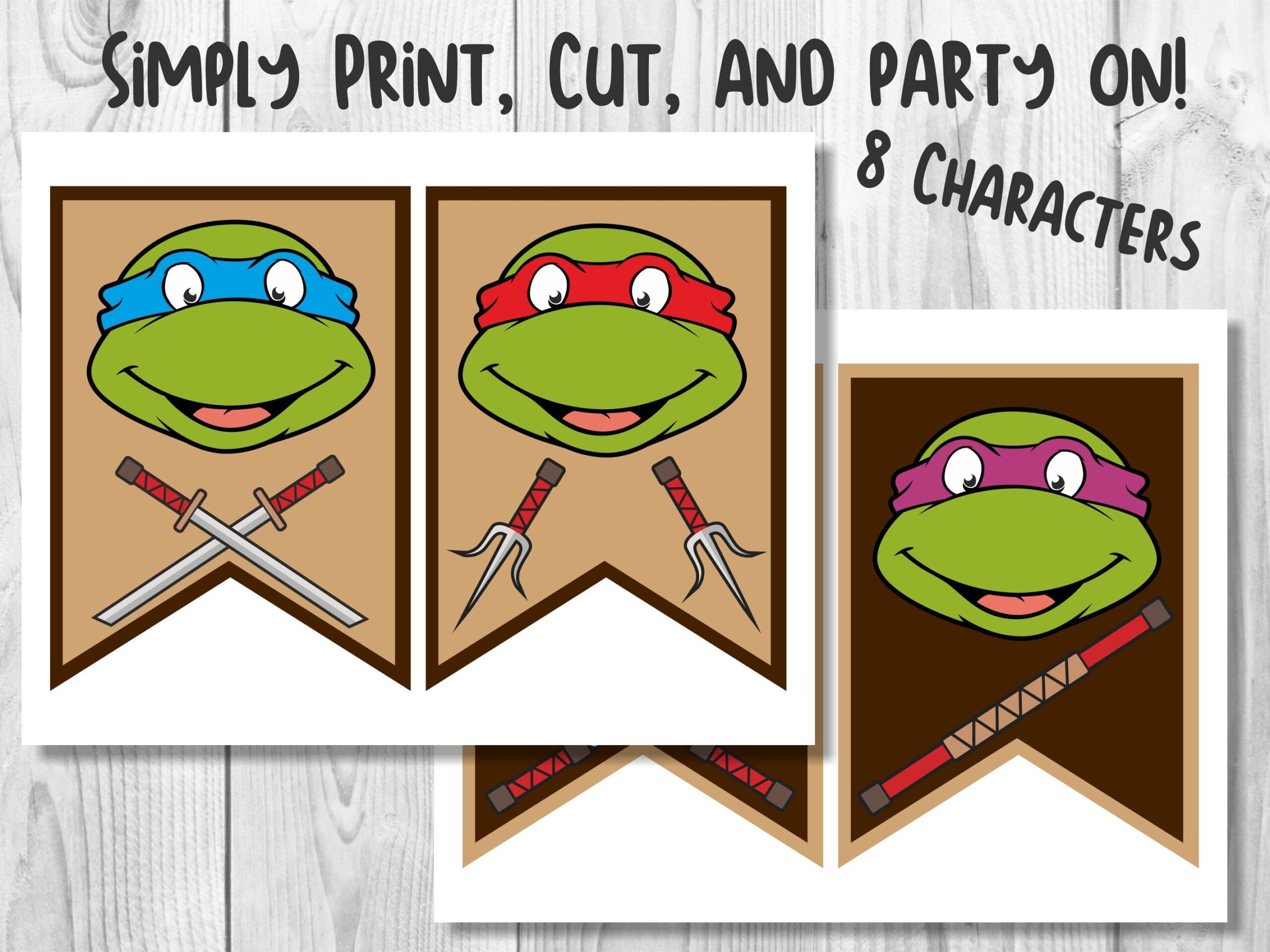 Teenage Mutant Ninja Turtles Printable Birthday Banner PDF Inspire Uplift