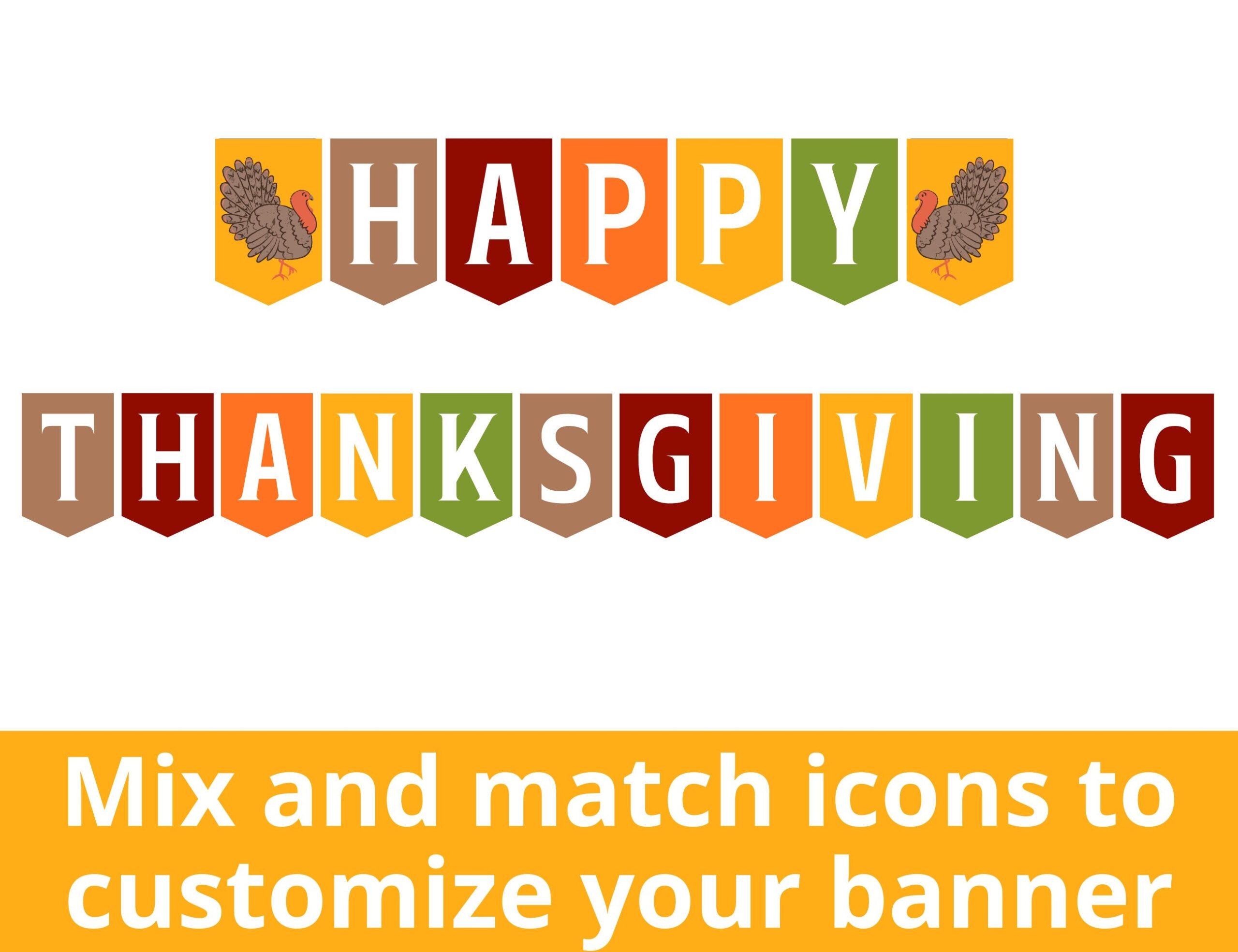 happy thanksgiving banner printable