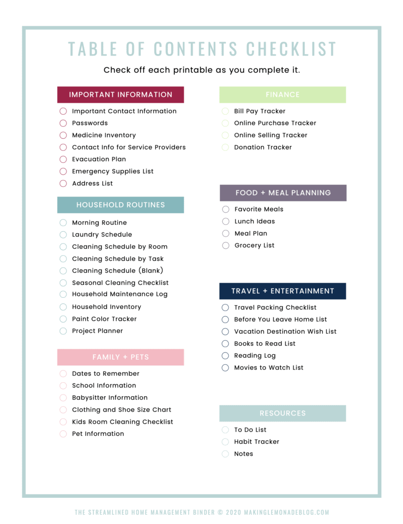 This Streamlined Home Management Binder Will Organize Your Life Making Lemonade