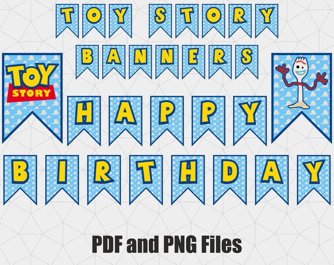 Toy Story Banners Happy Birthday Toy Story Party PDF Etsy