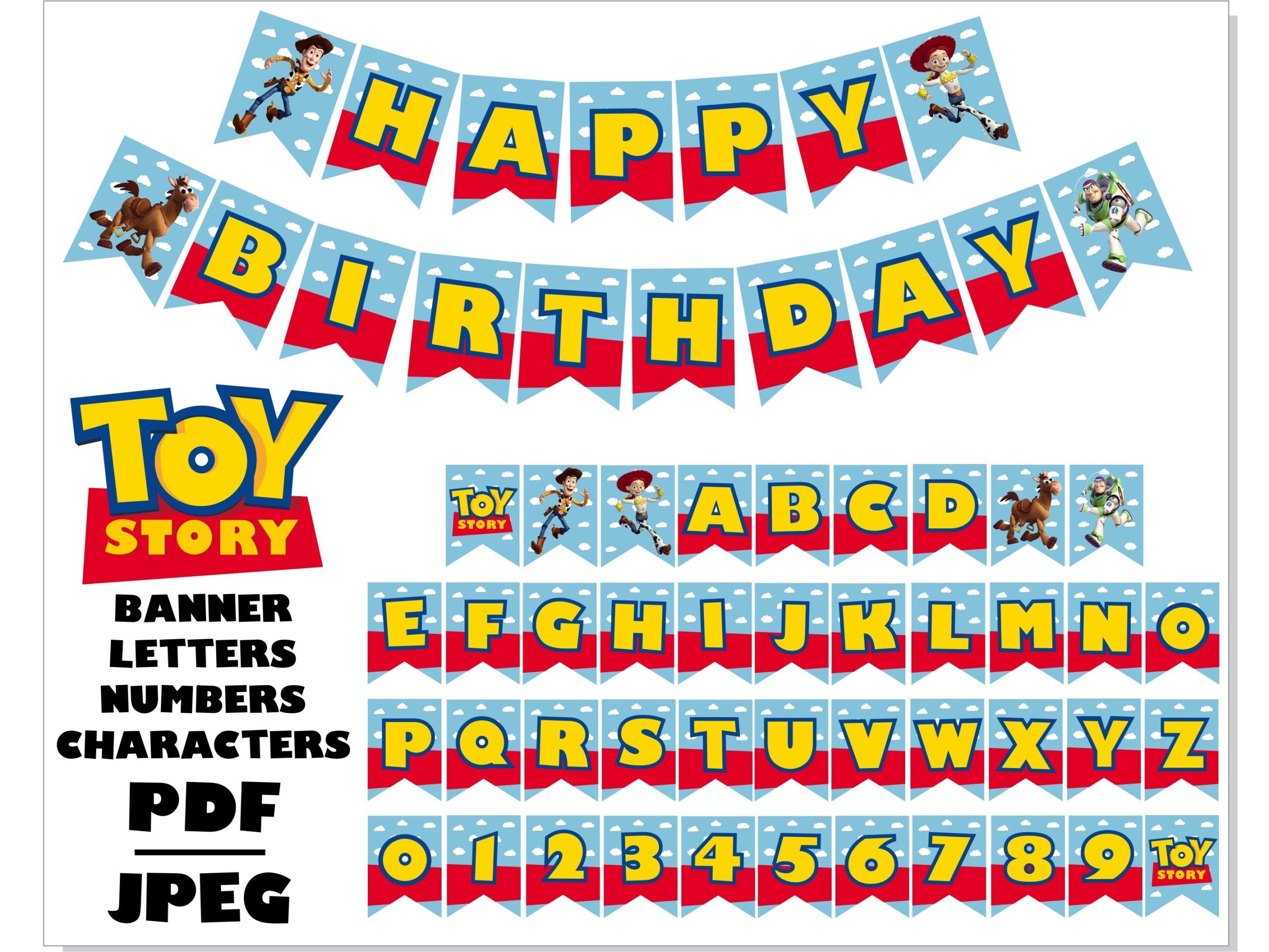 Toy Story Birthday Printable Banner PDF JPEG Toy Story Ha Inspire Uplift