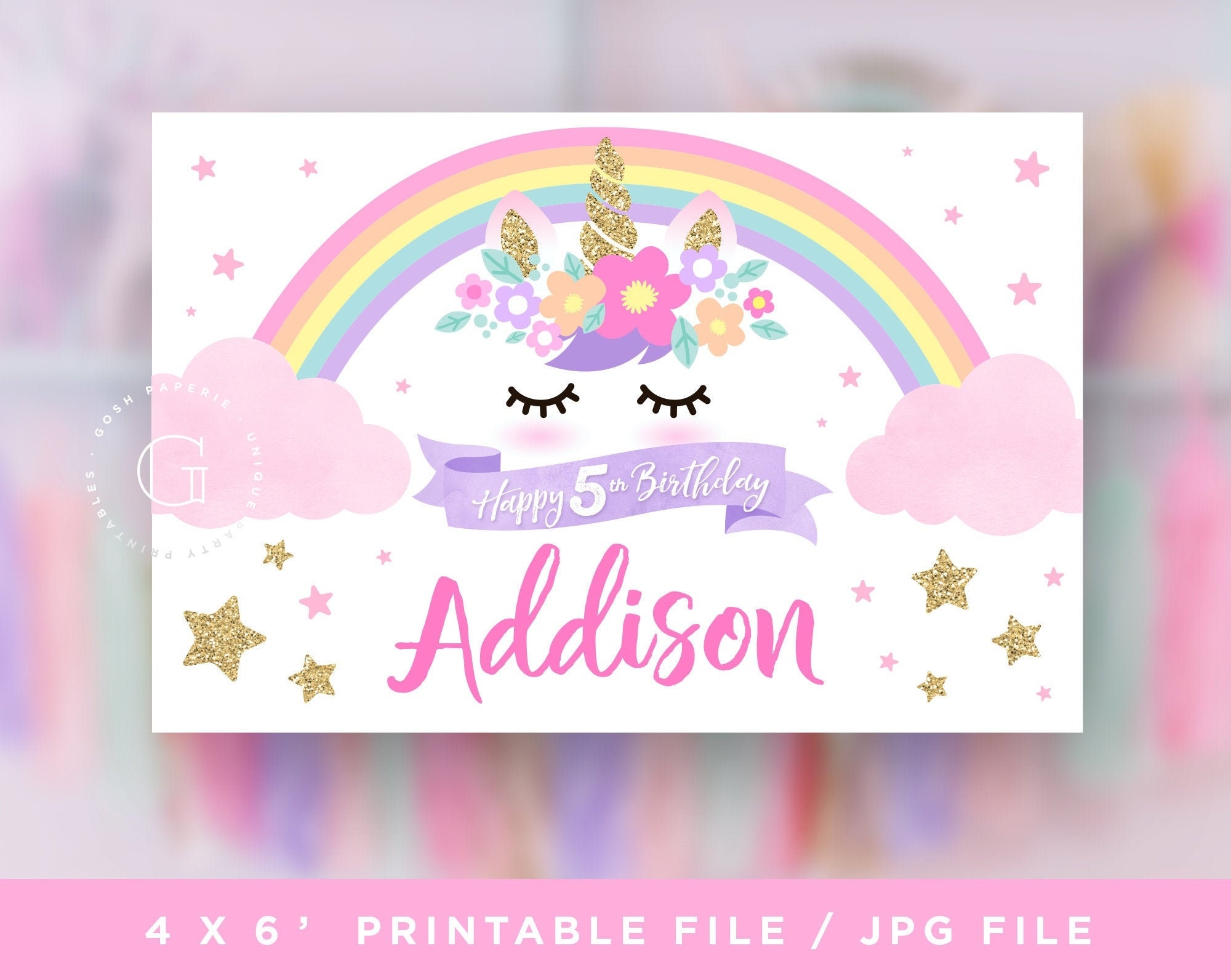 printable unicorn birthday banner