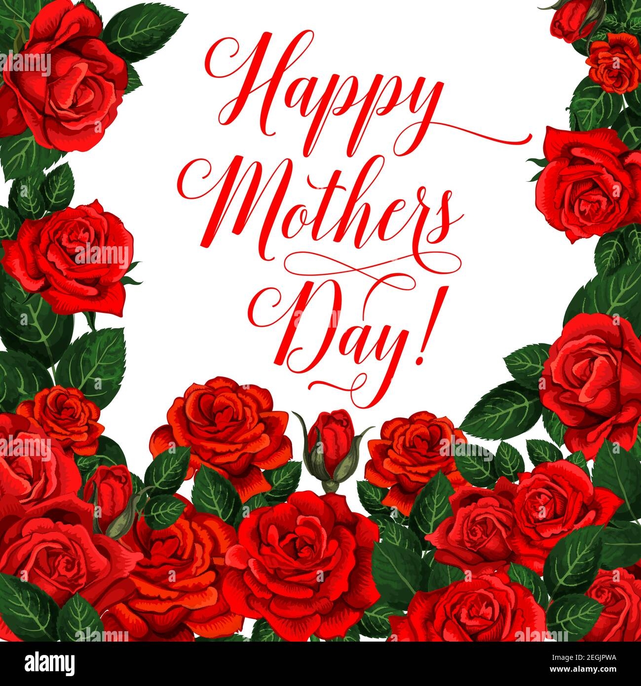 HAPPY MOTHERS DAY BANNER IN RED PRINTABLE