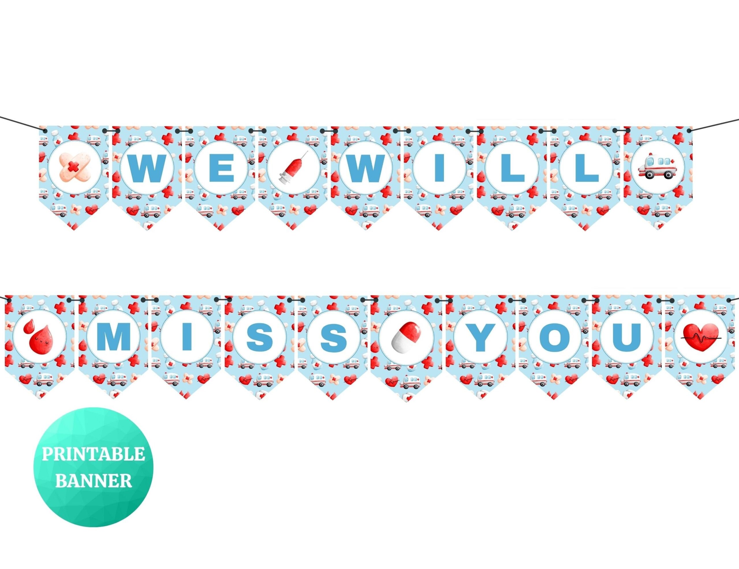 we will miss you banner printable