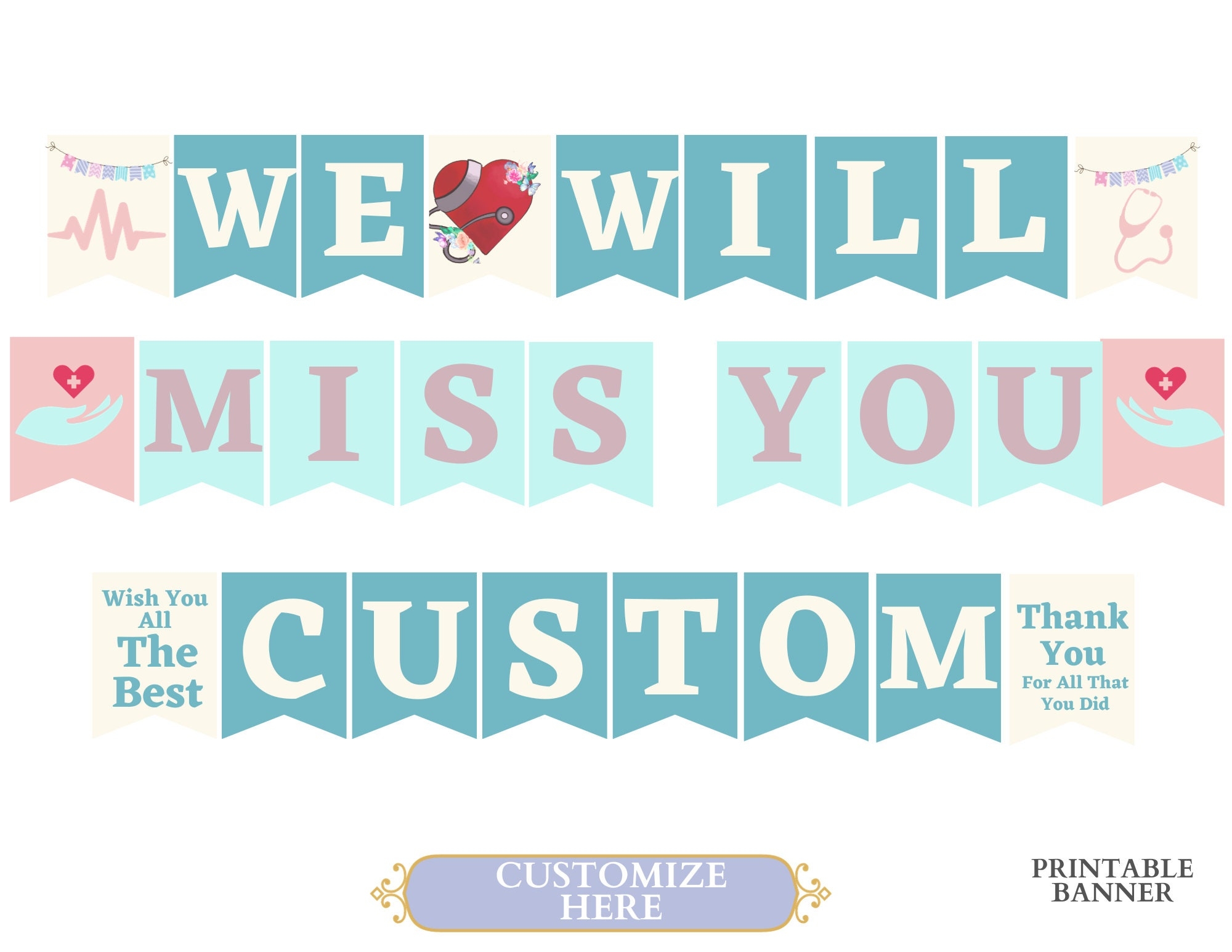 We Will Miss You Printable Sign Etsy