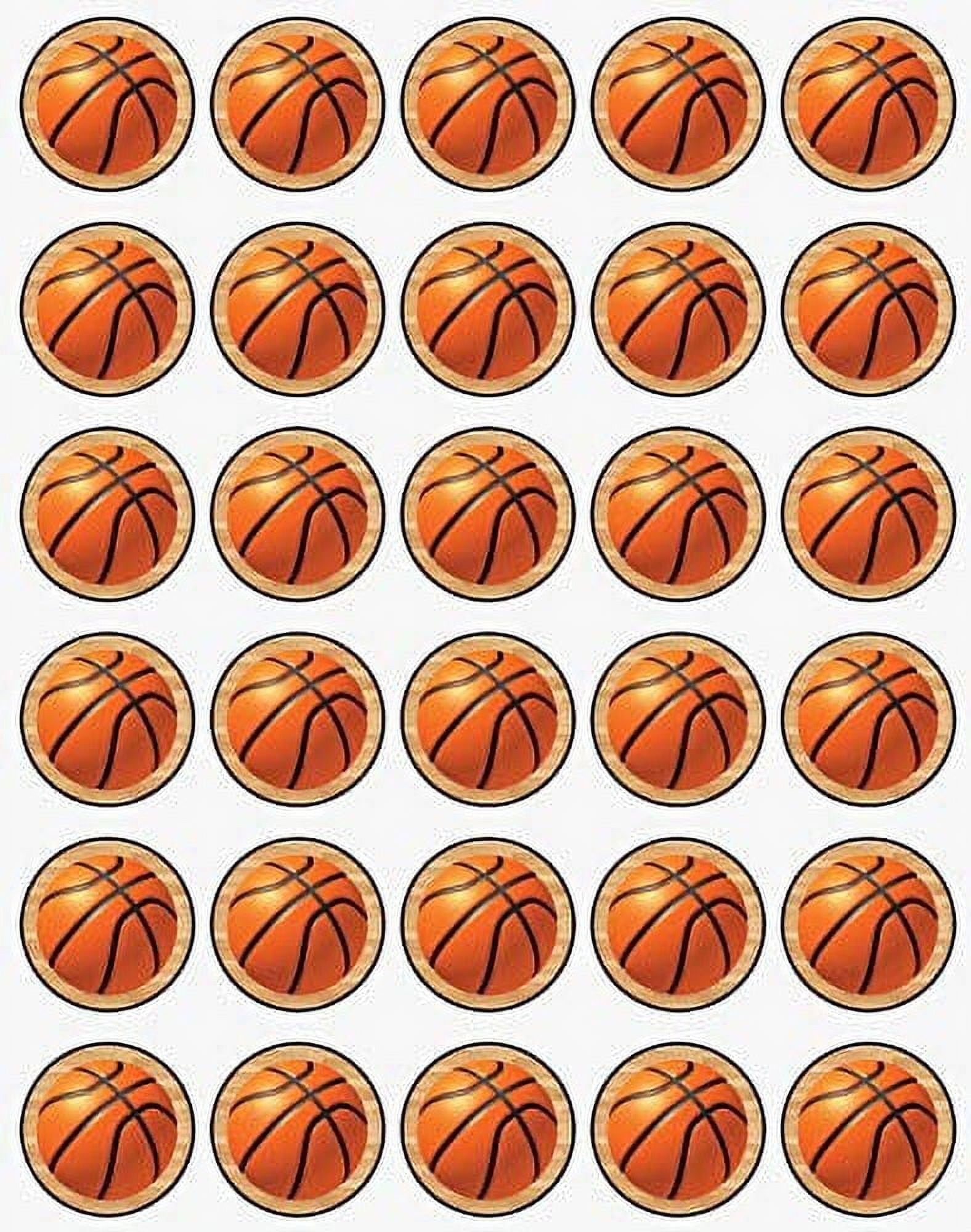 Whimsical Practicality s Basketball Edible Icing Image Cupcake Toppers On Wafer Sheet 30 Per Sheet 1 5 Inch Round Or Larger Walmart