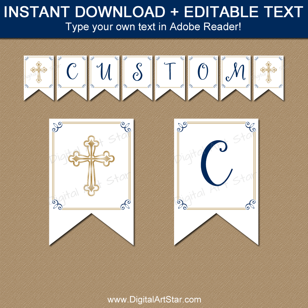 Free Printable Baptism Banner