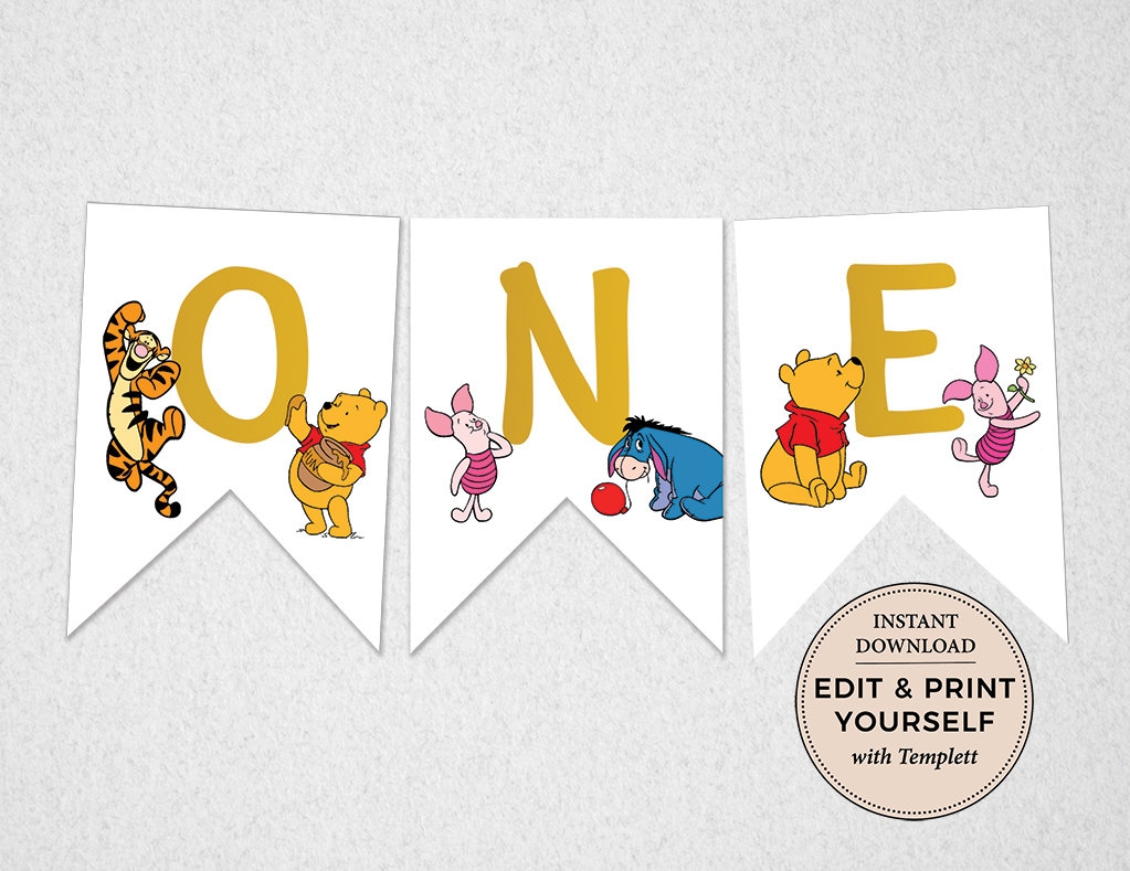 Winnie The Pooh Birthday Banner Printable