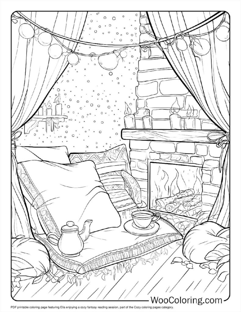 100 Cozy Coloring Pages Free PDF To Print Woo Coloring