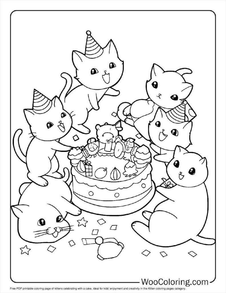 kitten coloring pages free printable