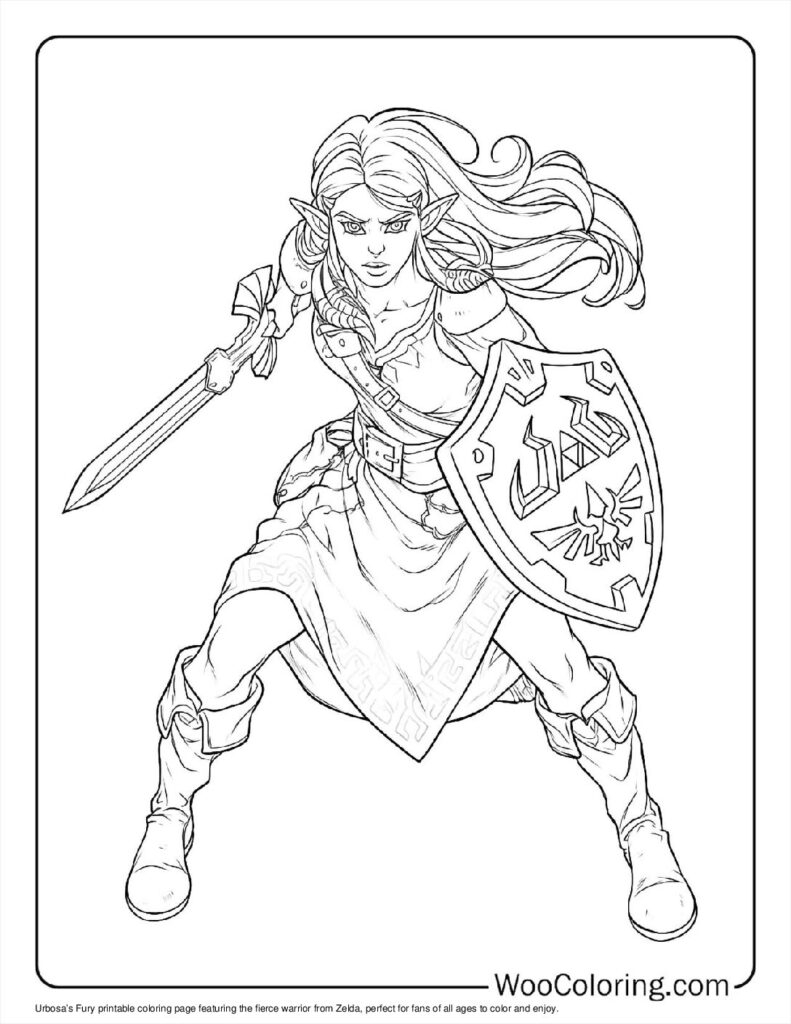 legends of zelda coloring pages