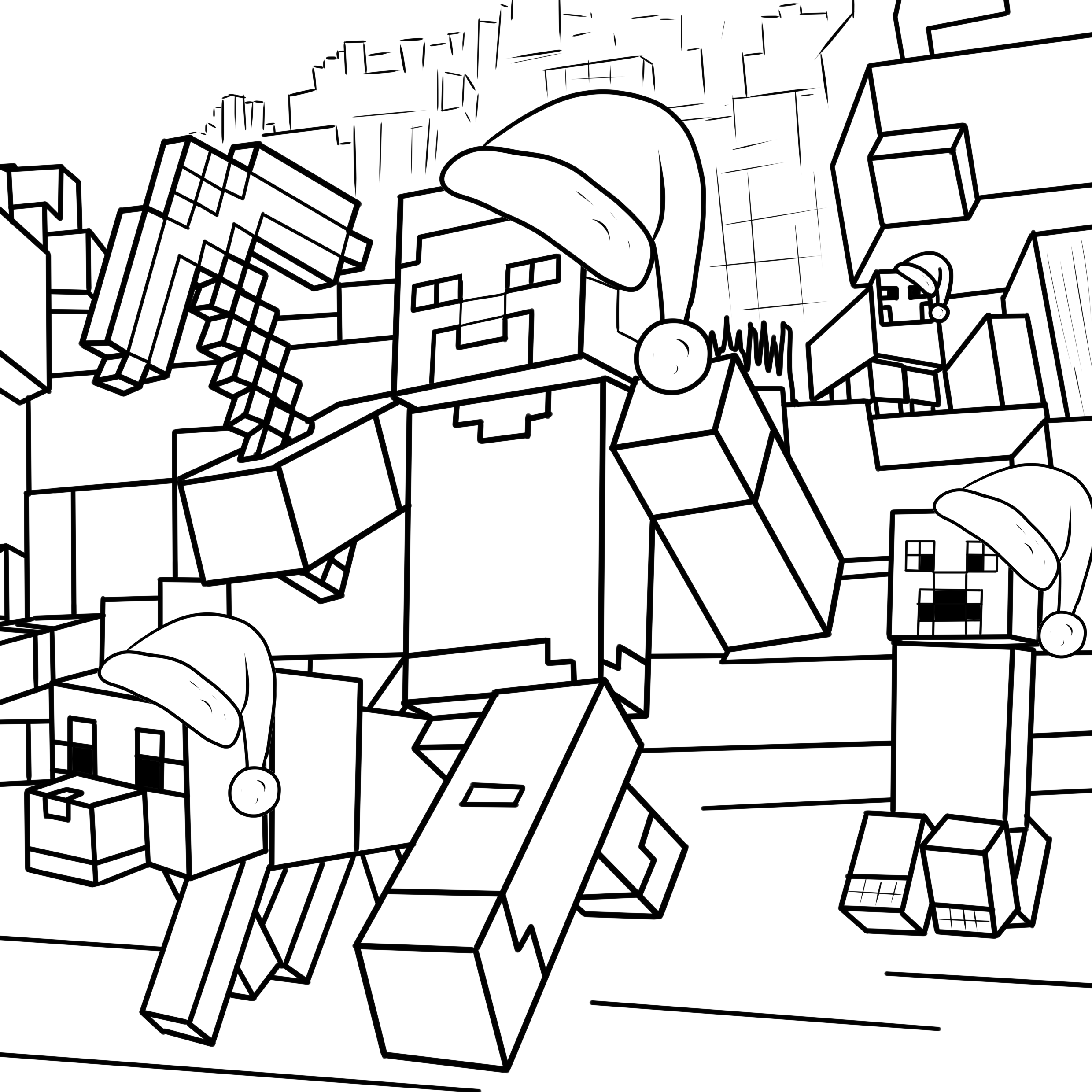free coloring sheets minecraft