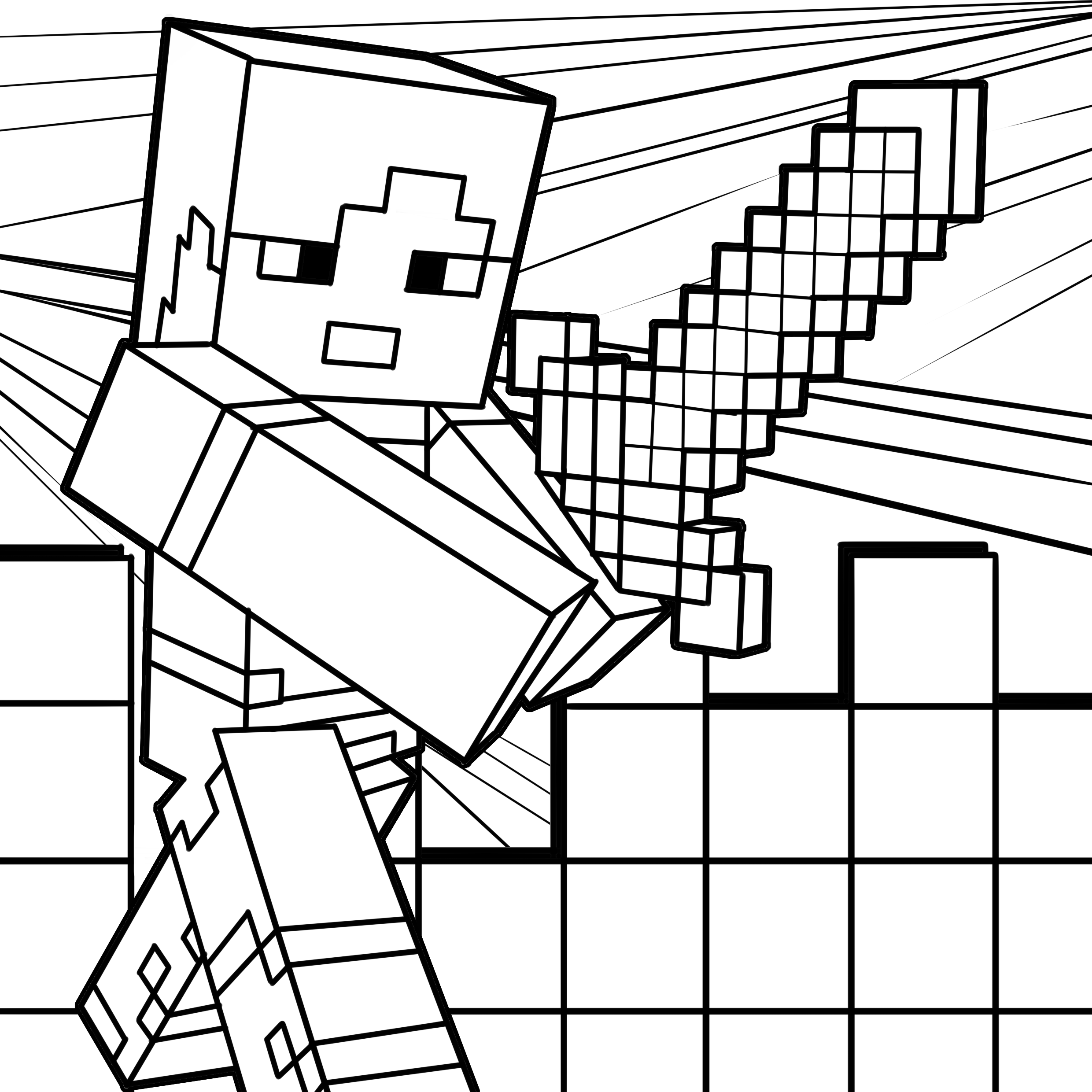 minecraft coloring pages easy