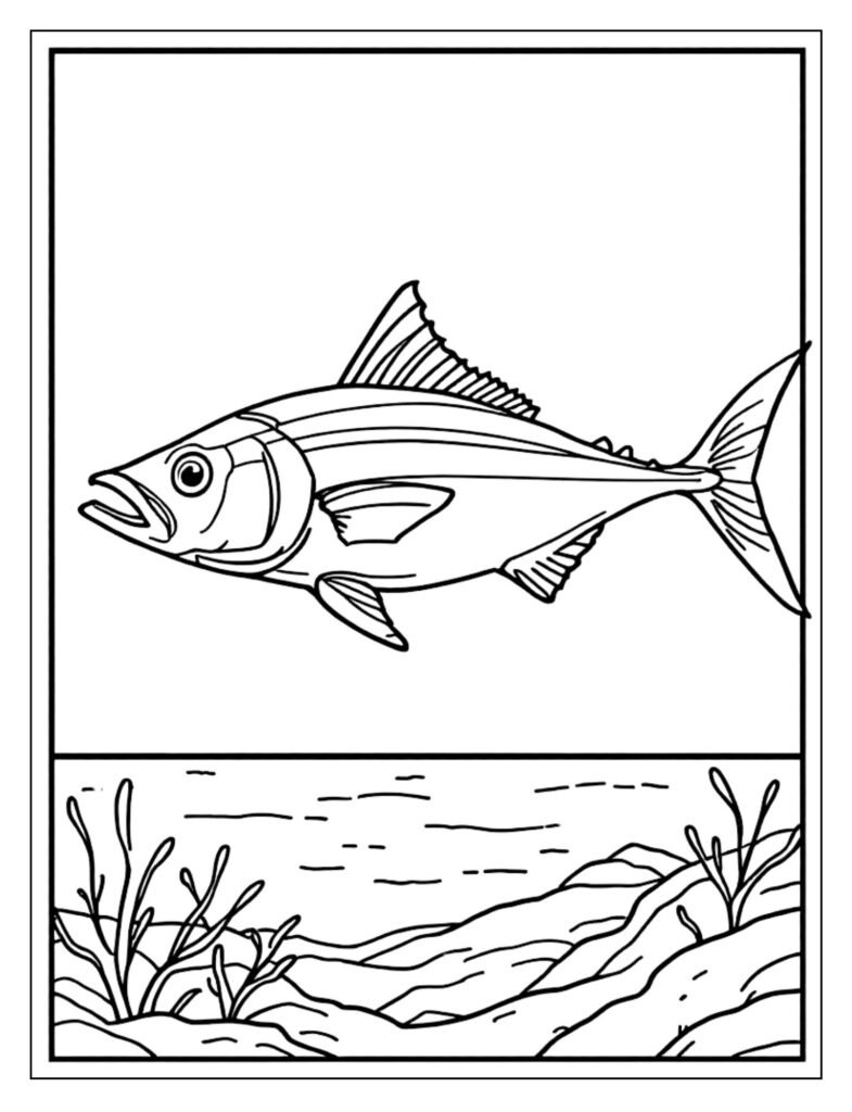 tuna fish coloring page