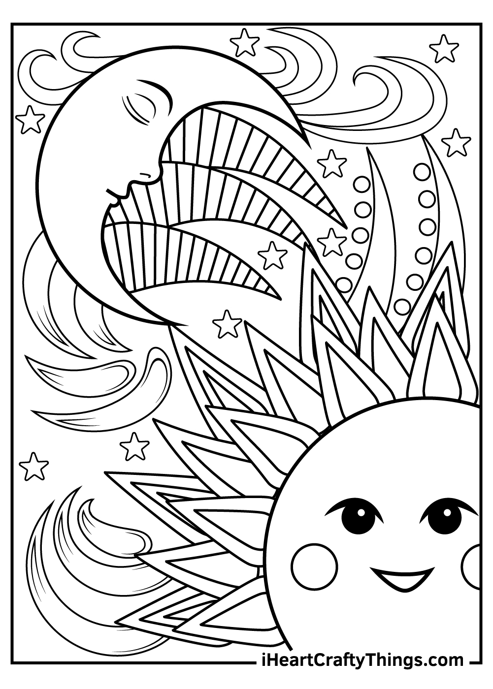 colouring picture of a sun