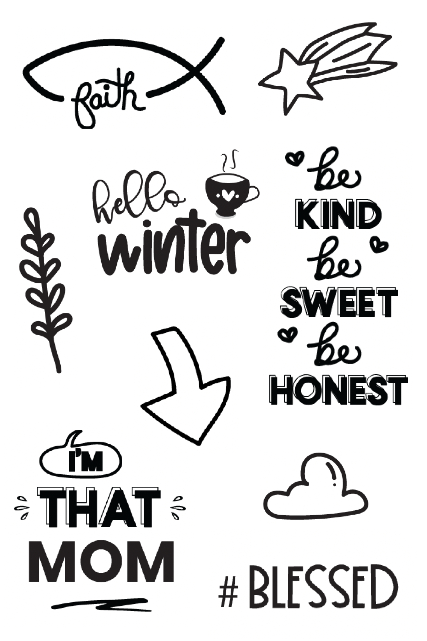 150 Black And White Planner Stickers Sarah Titus