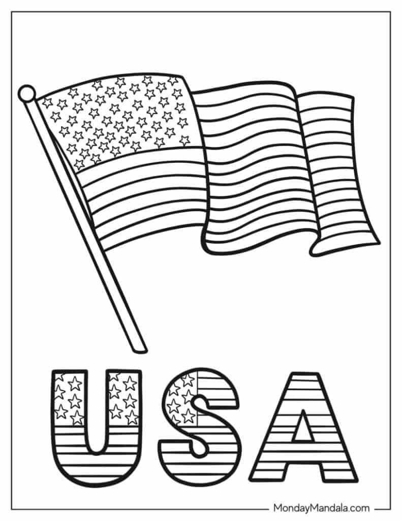 20 American Flag Coloring Pages Free PDF Printables 