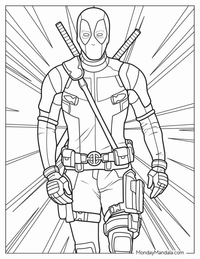 easy deadpool coloring pages