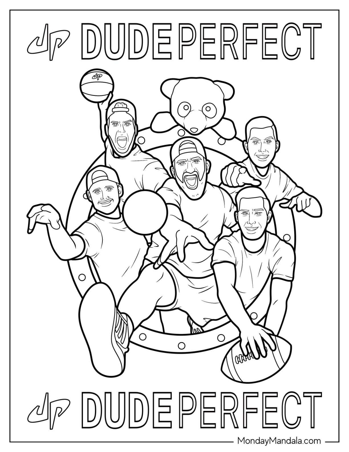 20 Dude Perfect Coloring Pages Free PDF Printables