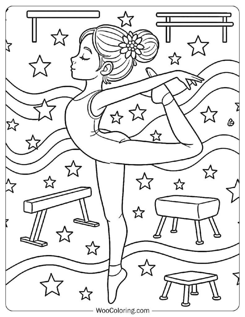 Gymnastics Coloring Sheets Free