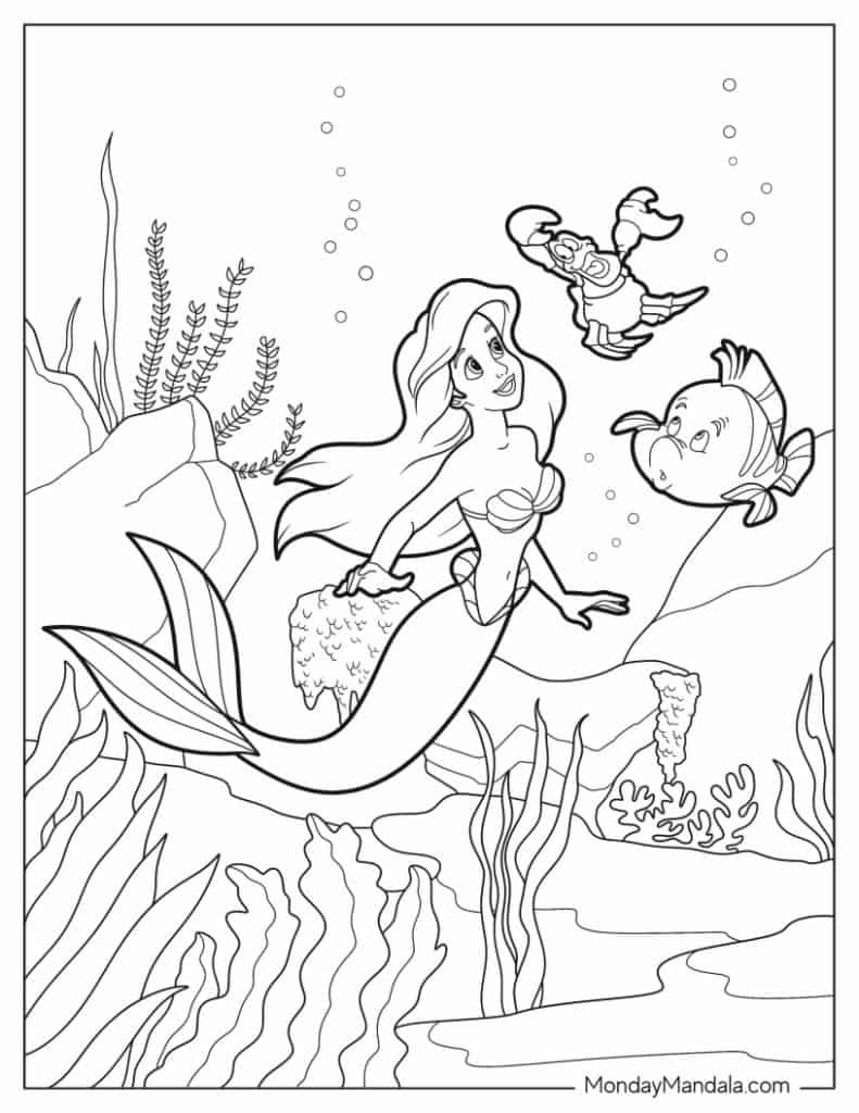 mermaid coloring pages free printable mermaid coloring pages free printable