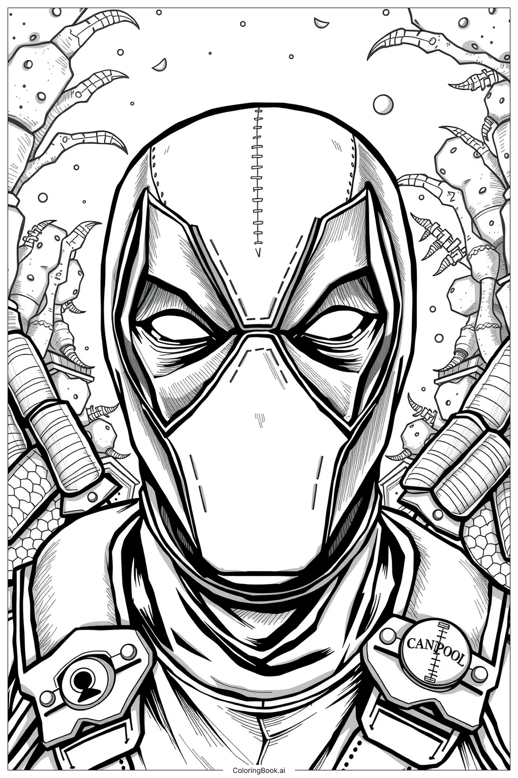 Easy Deadpool Coloring Pages