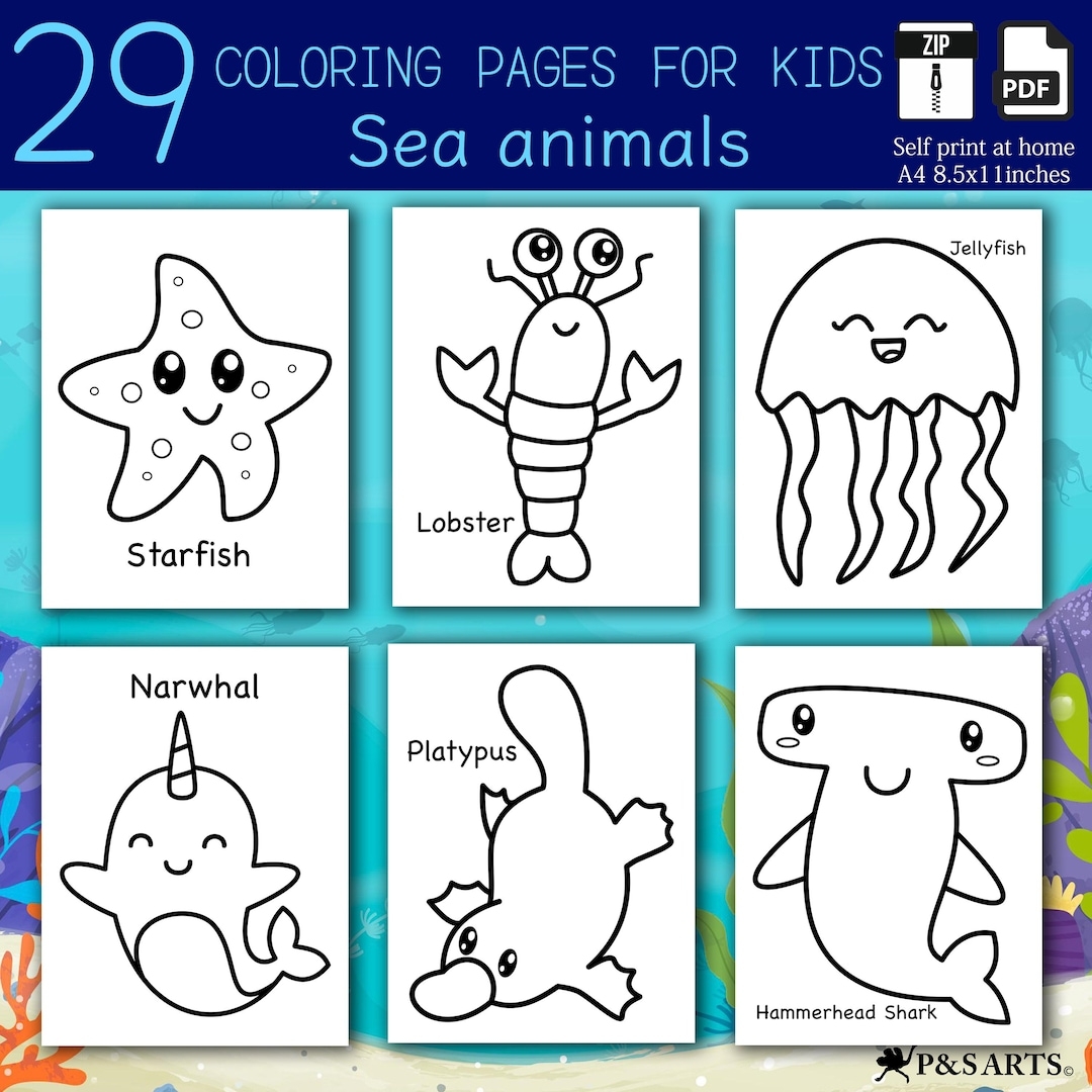 ocean animals coloring pages printable