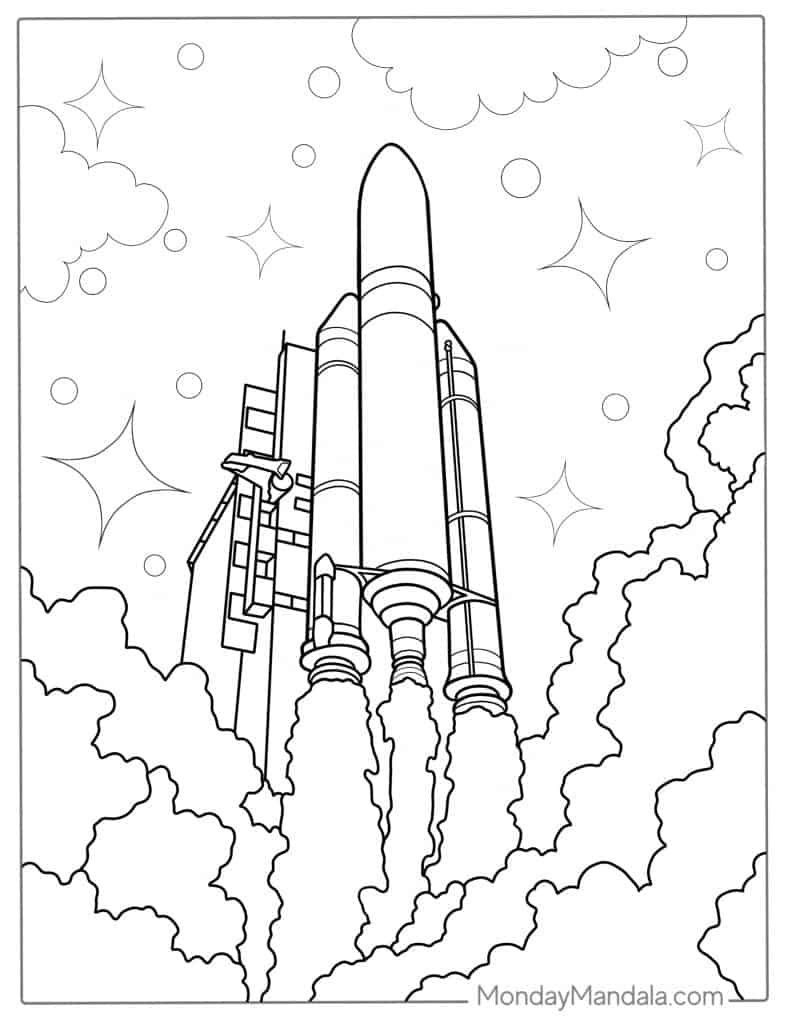 rocket printable coloring pages