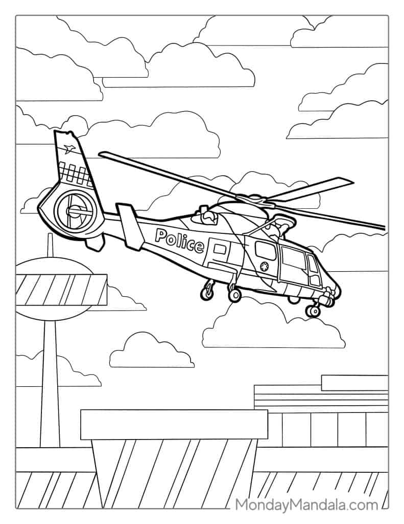 36 Helicopter Coloring Pages Free PDF Printables