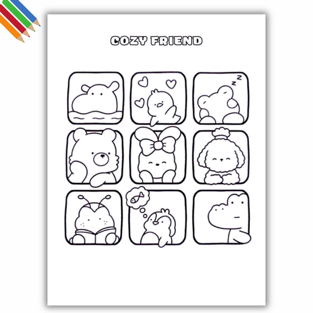 Cozy Friends Coloring Pages Pdf