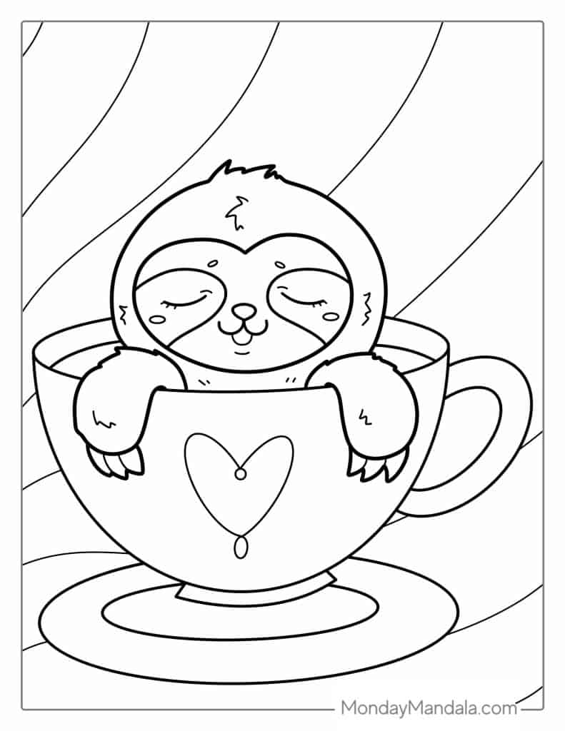 39 Sloth Coloring Pages Free PDF Printables 