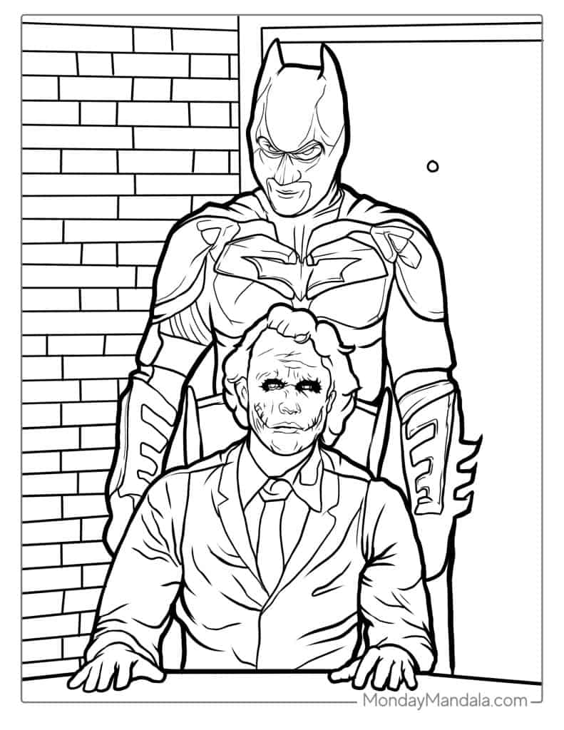 free colouring pages batman