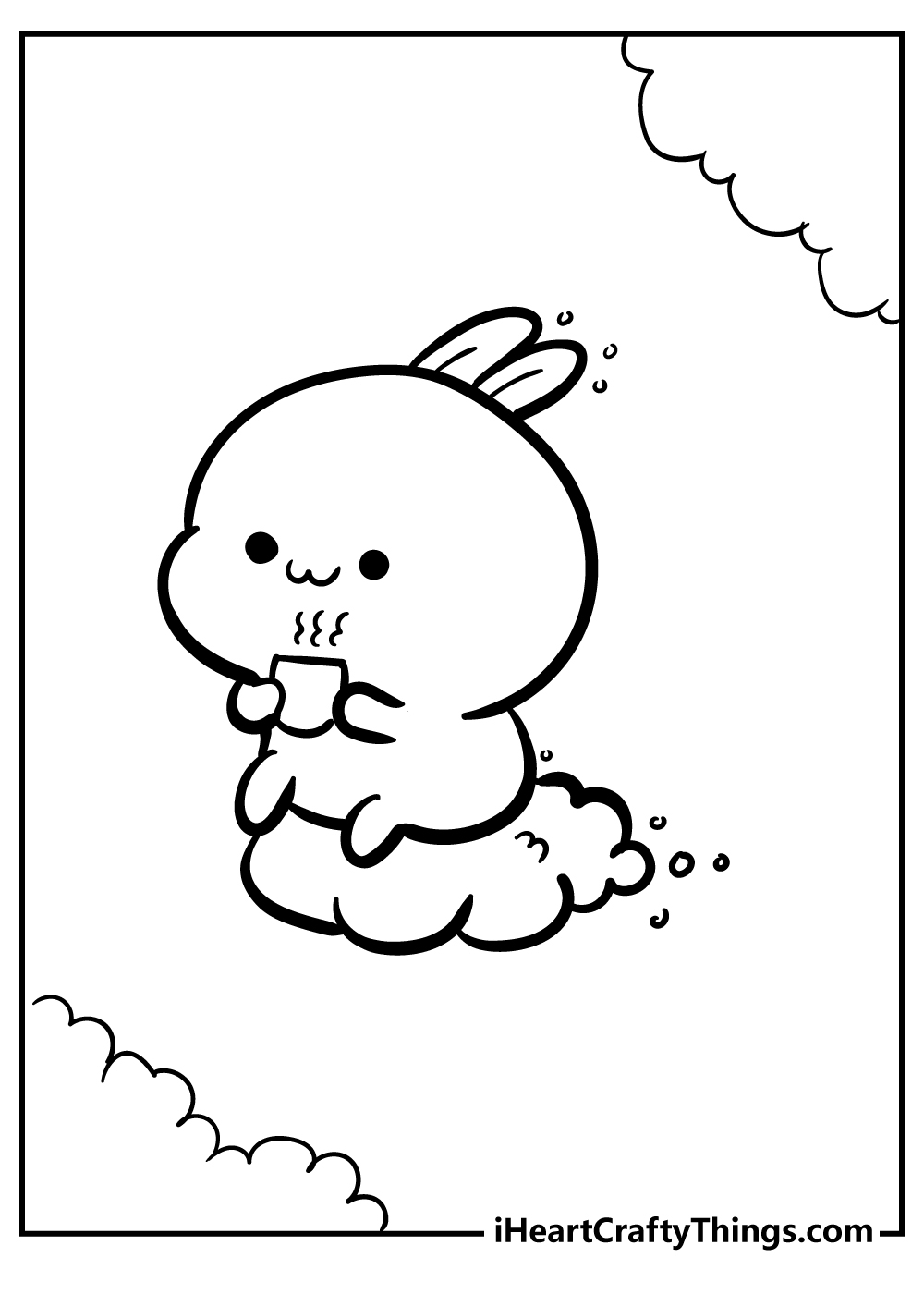 easy kawaii colouring pages