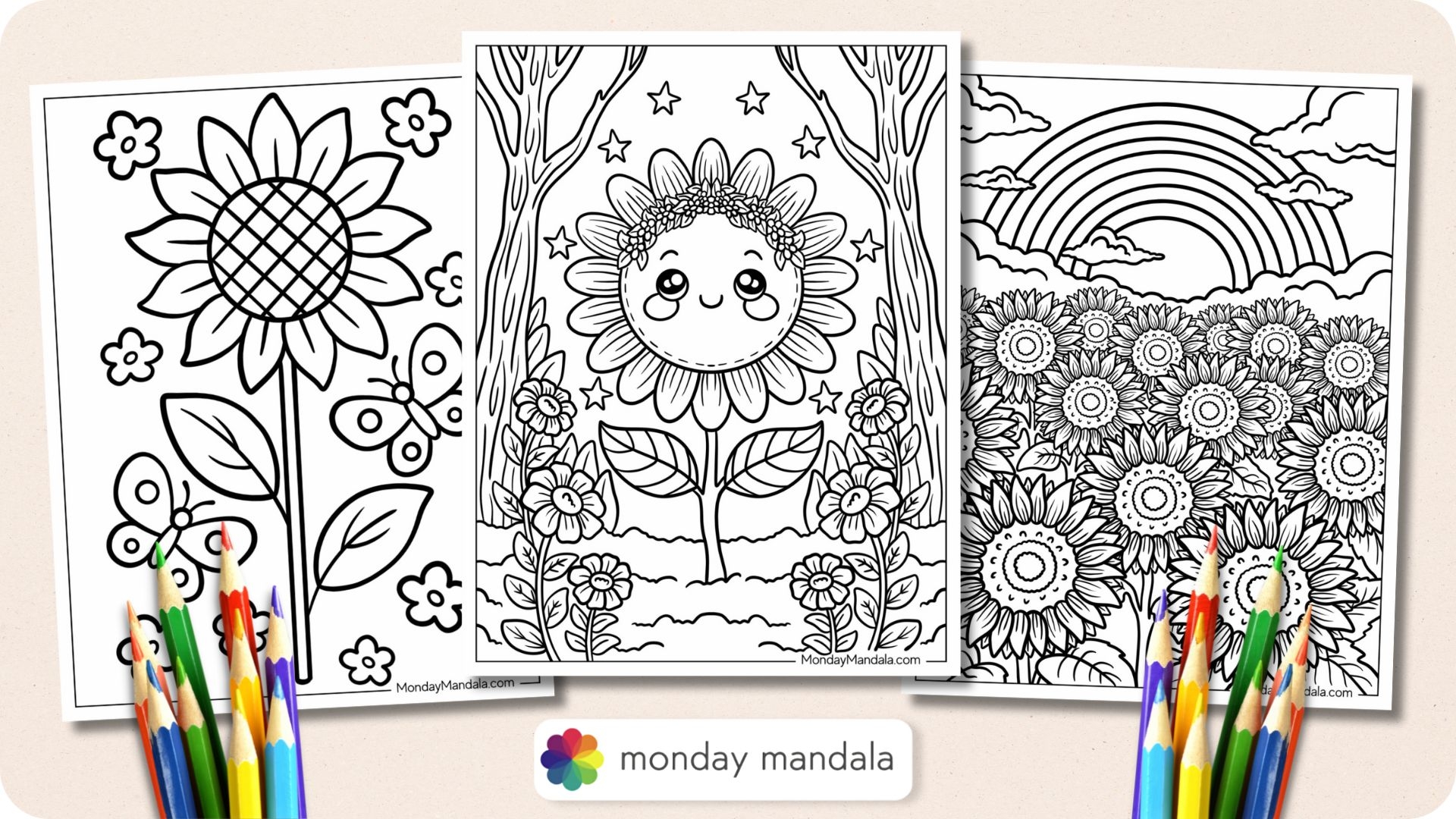 59 Sunflower Coloring Pages Free PDF Printables 