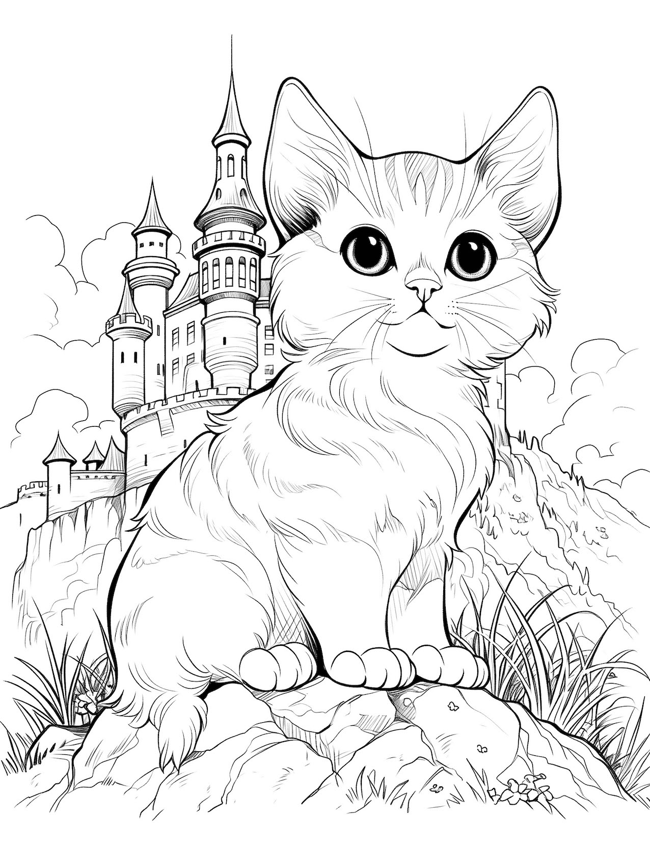 free cat printable coloring pages