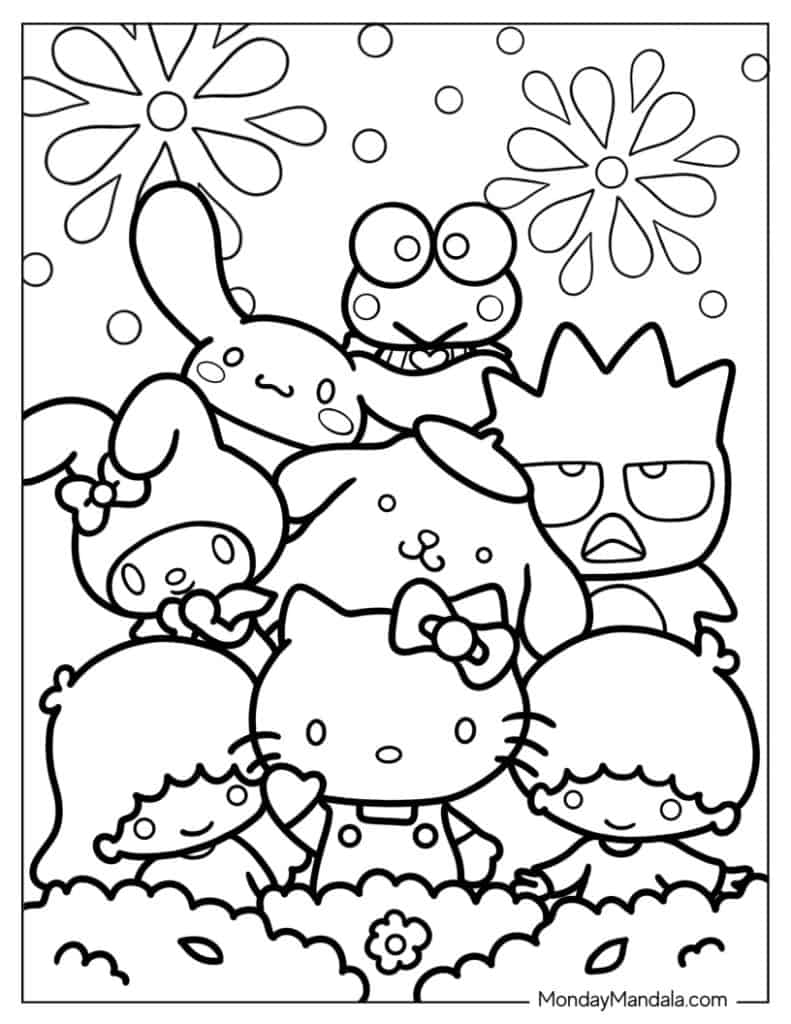 hello kitty and friends coloring book