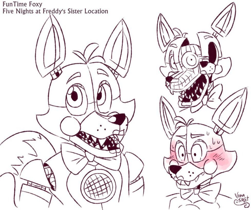 funtime foxy coloring pages