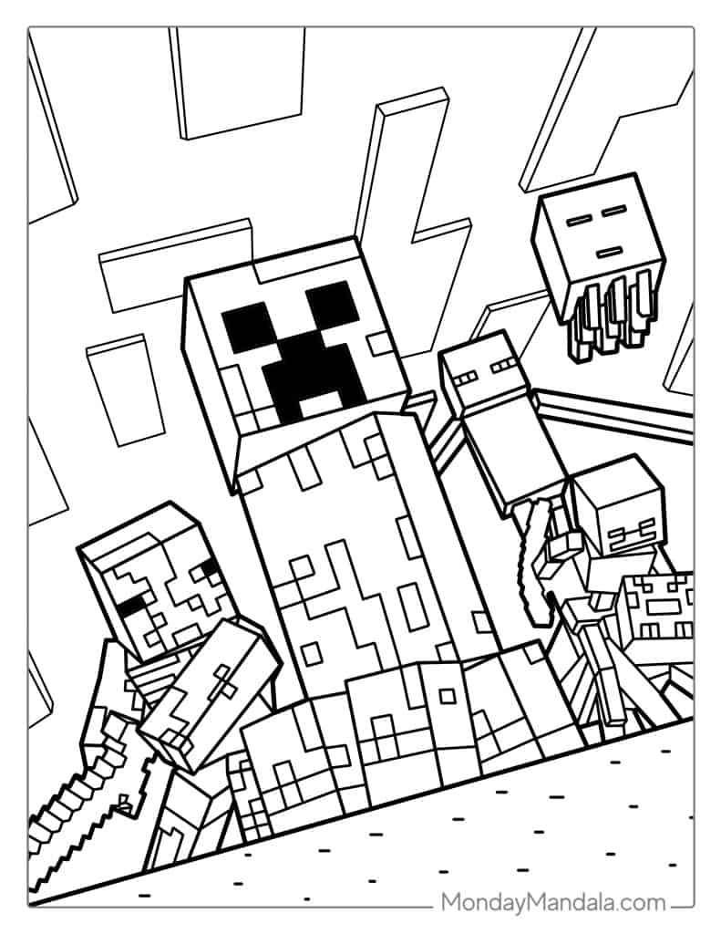 Free Coloring Sheets Minecraft
