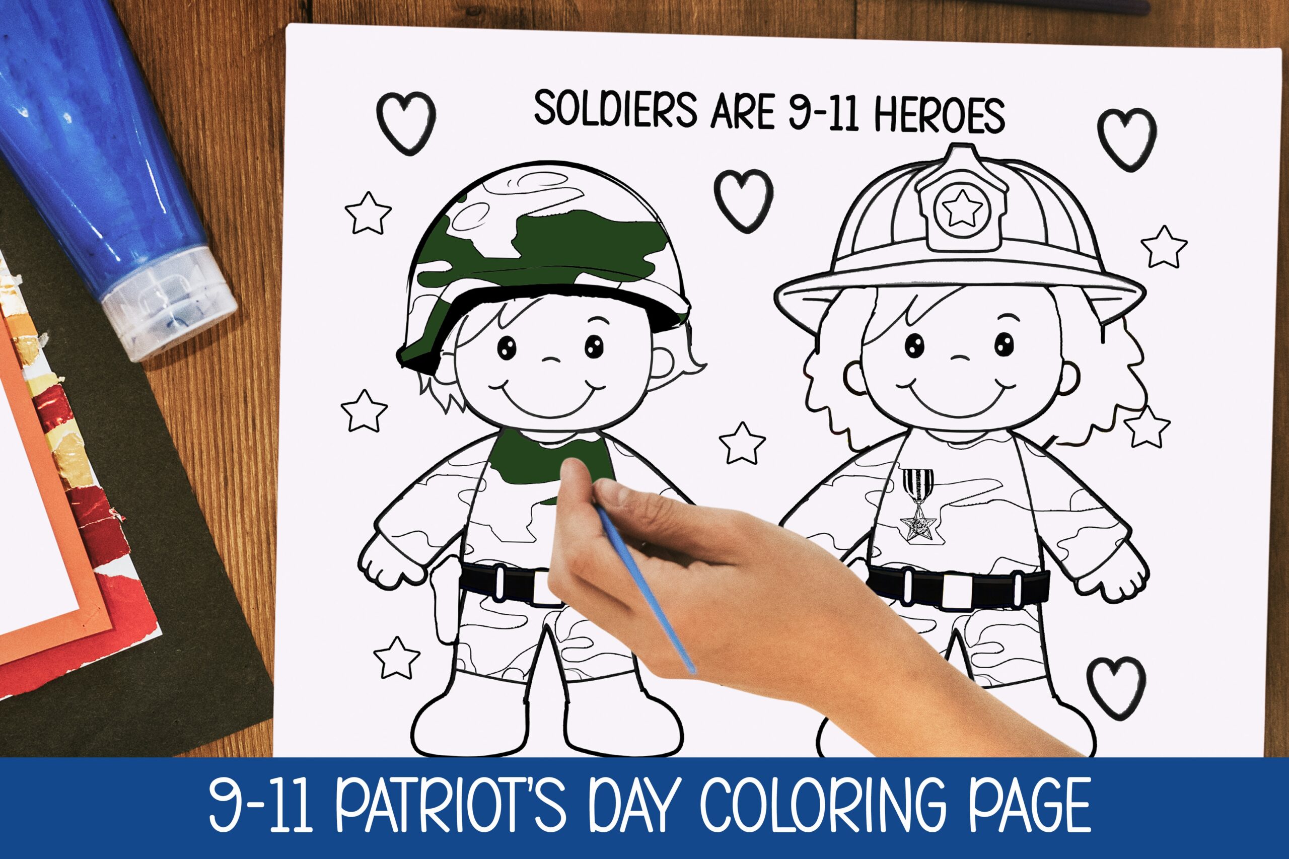 9 11 Craft First Responder Coloring Activity Patriot s Day Resource By Teach Simple