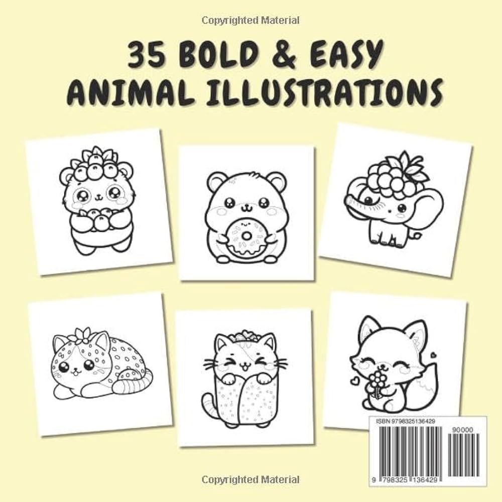 Amazon Animals Cute Funny Bold And Easy Coloring Book For Kids And Adults 35 Relaxing Stress Relieving Designs Bold And Easy Coloring Books 9798325136429 Art Delidream Books