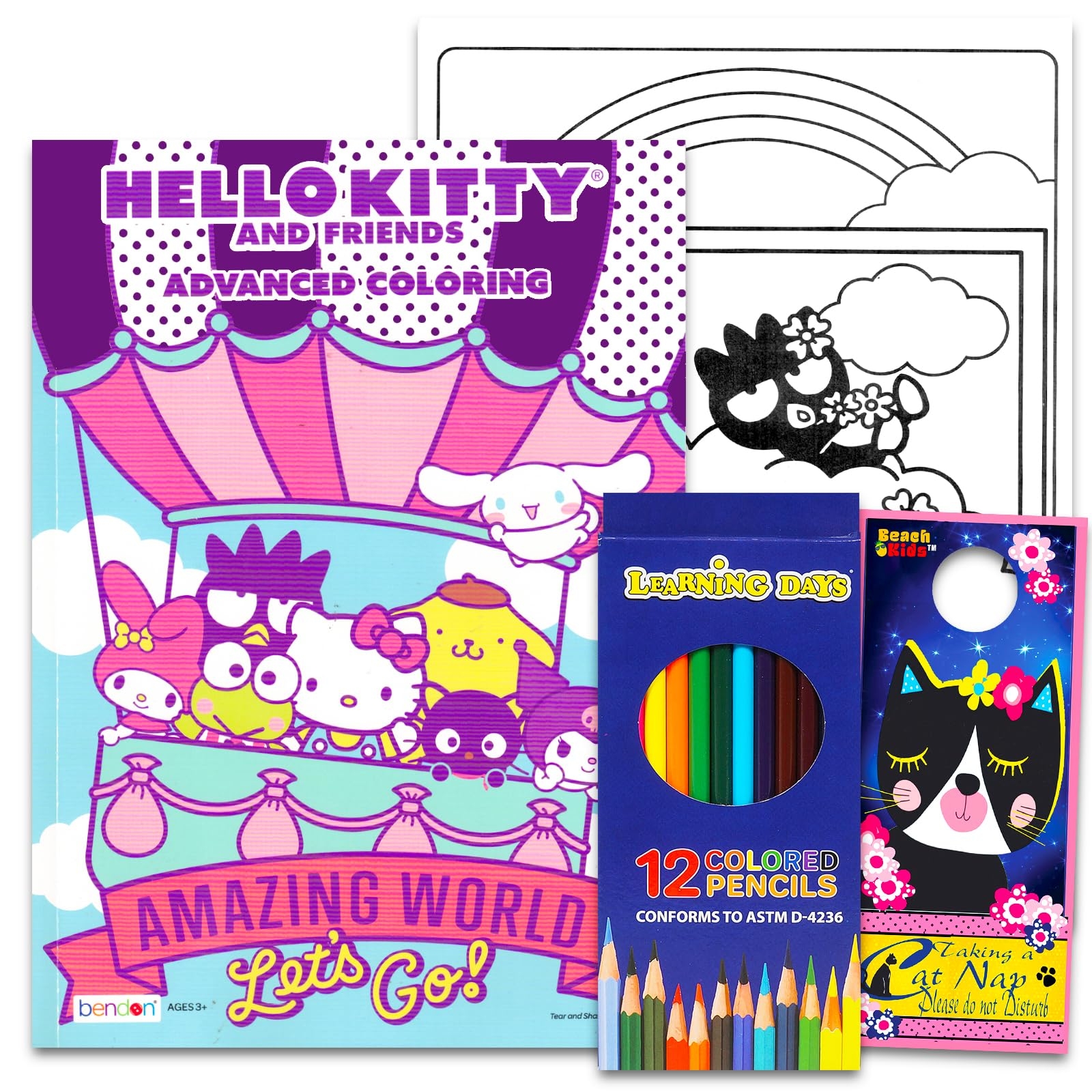 Amazon Sanrio Hello Kitty Advanced Coloring Book Set For Teens Adults Hello Kitty Coloring Activity Book Bundle With Colored Pencils Bookmark Adult Relaxation Toys Games