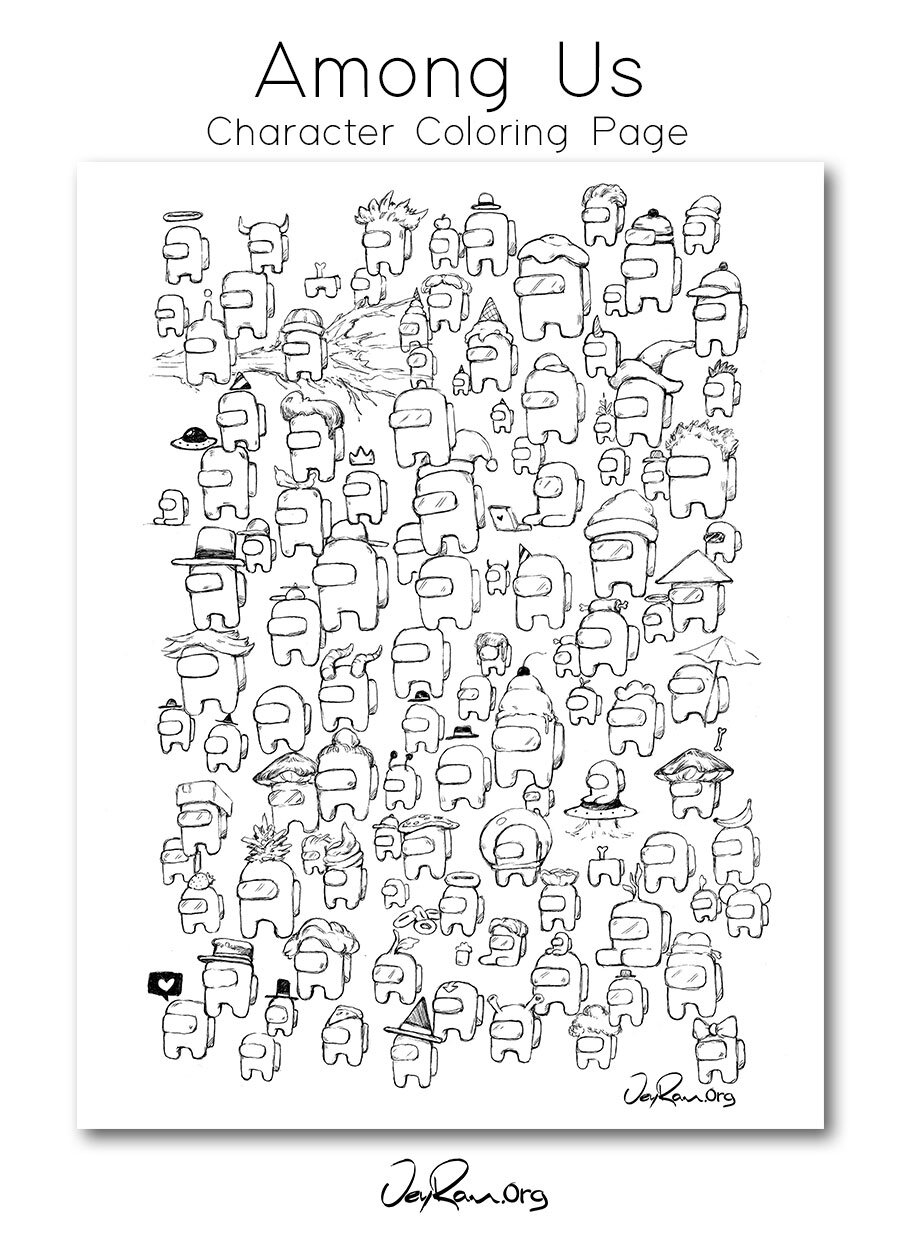 Among Us Character Coloring Page Free JeyRam Drawing Tutorials