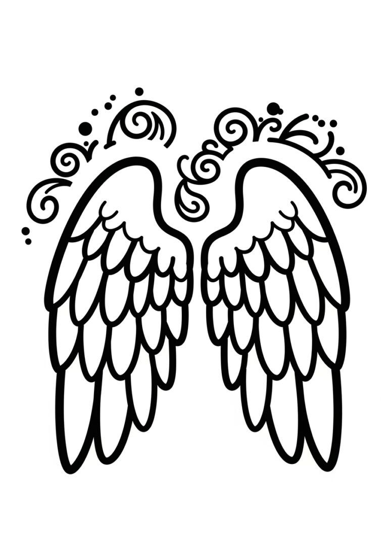 Angel Wing Ornament Coloring Page Printable Fun 
